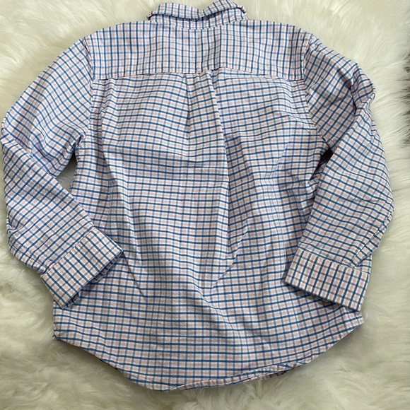 Vineyard Vines Boys Pink Blue Plaid Whale Button Down Long Sleeve Shirt 3T - Picture 7 of 8